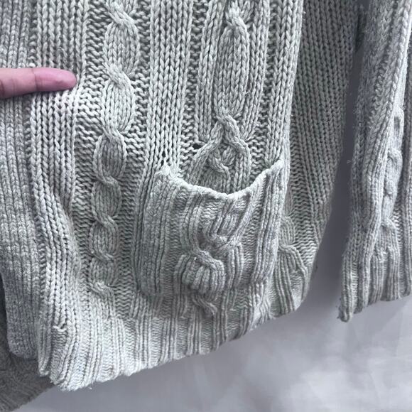 Y2K Abercrombie & Fitch Wool Blend Knit Hooded Cardigan Sweater Women's size L - Picture 3 of 10